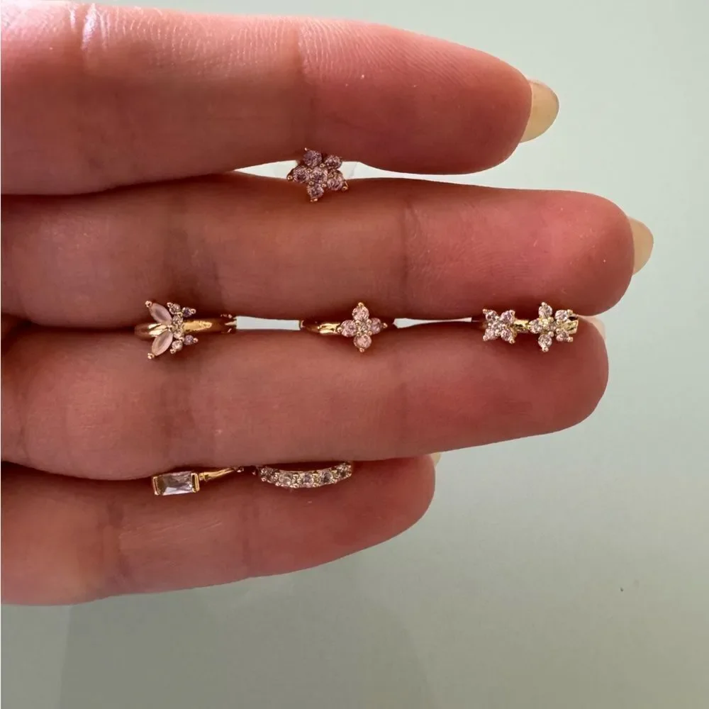 Stackable earrings Set A1124 - Picture 2 of 3